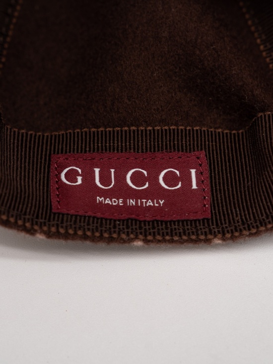Gucci Women\'s Wool Brown Baseball Cap Hat GG Print Size L main image 4